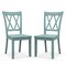 Costway Set of 2 Wood Dining Chair Cross Back Dining Room Side Chair Mint Green Home Kitchen